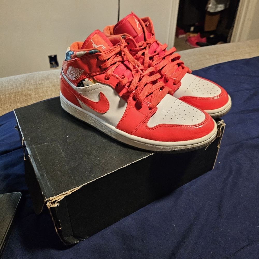 Nike Air Jordan Red and White Sneakers